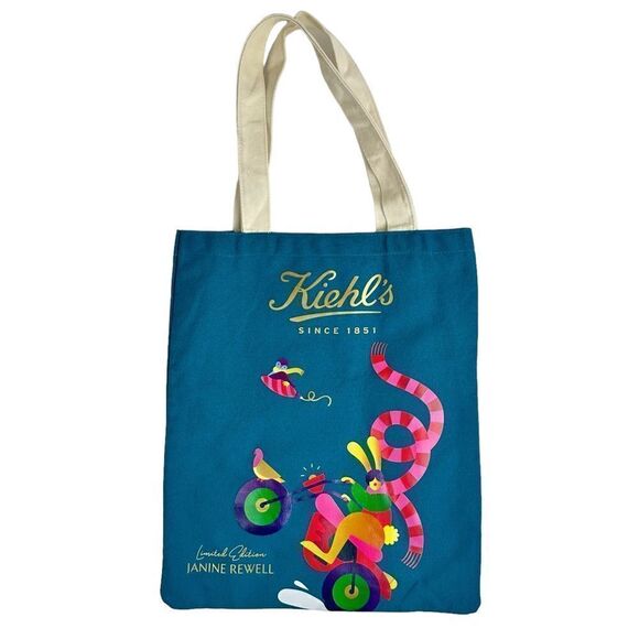 Kiehl’s Limited Edition Designer Tote Bag Shoulder Carry On Janine Rewell - Picture 1 of 6
